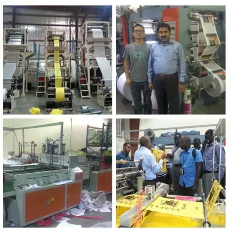 Máquina para fabricar bolsas de plástico en la fábrica del cliente