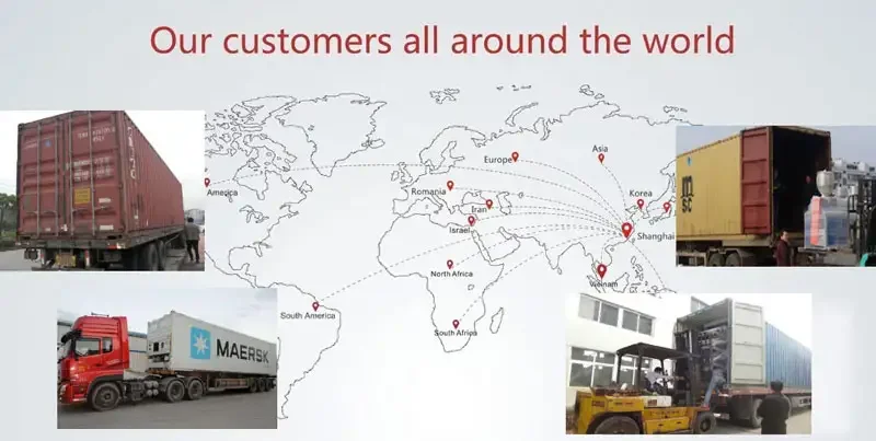 Exportar máquinas para hacer bolsas de plástico a diferentes países.